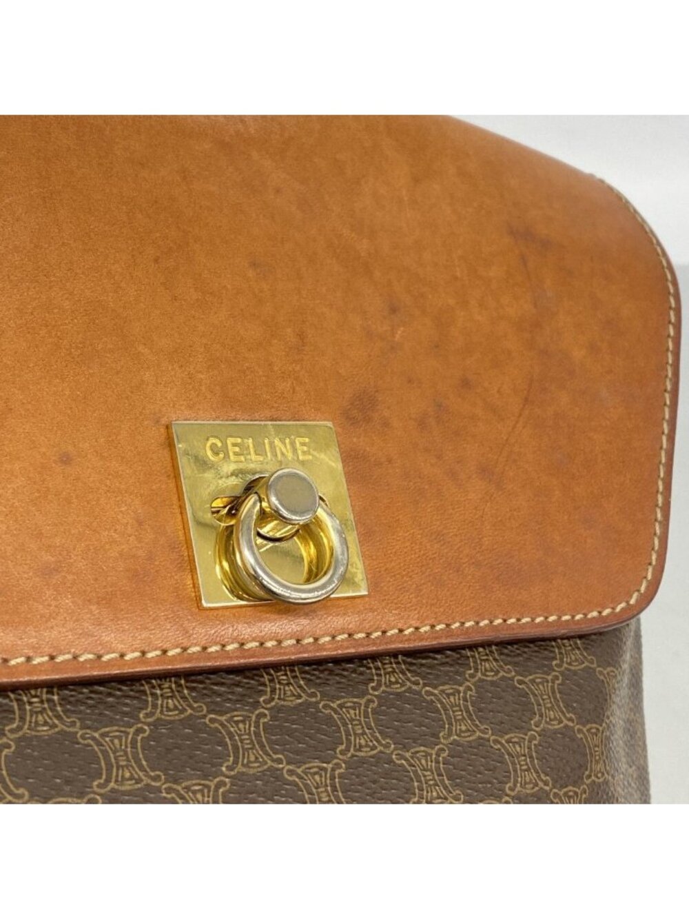 Celine Shoulder Bag Macadam Brown Gold - Picture 10 of 10